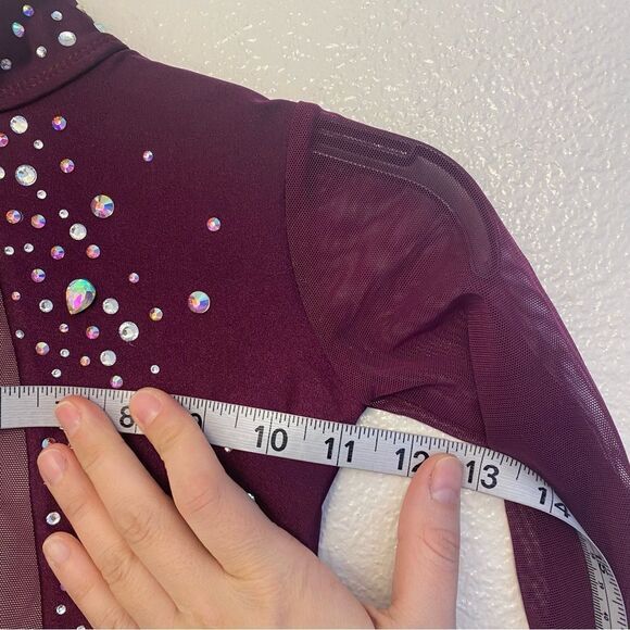 Patrick J solo dance costume purple custom rhinestone embellished leotard LC MC - Picture 9 of 10